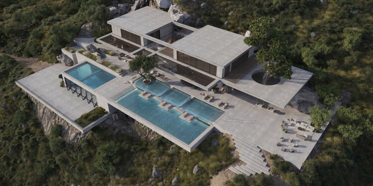 Revelando el paraíso al aire libre de un refugio en la ladera