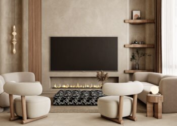 Paredes encaladas y decoración curva de ensueño