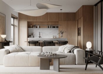 Adornar interiores de casas modernas con un toque de madera