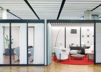 Sistema de mobiliario Points de Pearson Lloyd para Bene