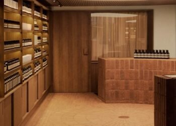 El interior de la tienda Aesop hace referencia al Museo de Arte Moderno de Luisiana