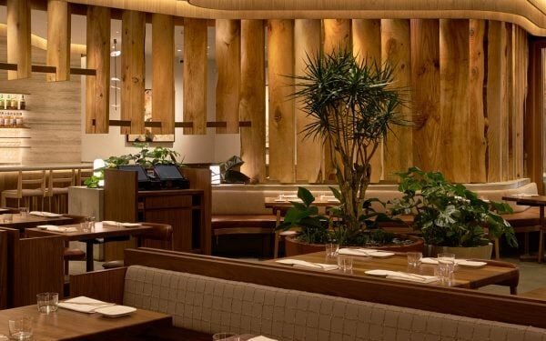 ORA aprovecha los árboles caídos de la calle de Los Ángeles para instalar el restaurante Uchi en West Hollywood