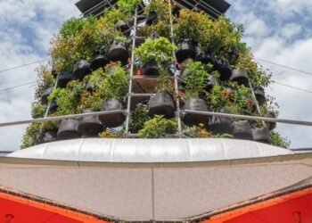 Ecosistema Urbano crea torre vegetal para “mitigar el cambio climático urbano”