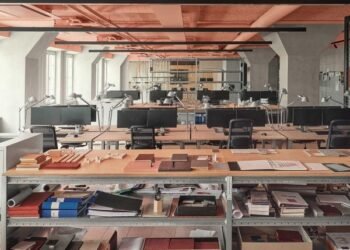 Tengbom llena el estudio con materiales reutilizados de la oficina anterior