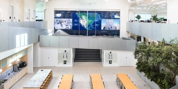 Diseños civiles Lugar de trabajo con el Centro de Control de Misión para la Compañía Espacial Vast