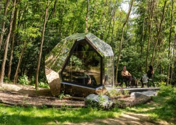 Hello Wood trae cabañas futuristas a los tejados de bosques y Nueva York