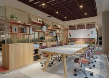 Sistema de división de espacio de arpa por Flokk