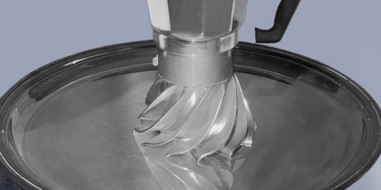 Esta semana en Dezeen presentamos una cafetera con base en espiral helicoidal.